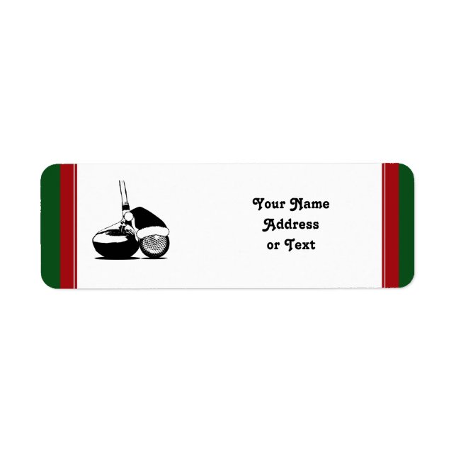 Julgolf Boll och Klubb Returadress Etikett (Framsidan)