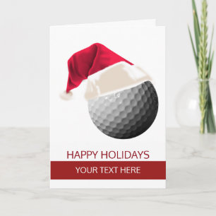 Julgolfkort Boll Santa Hat Greeting Cards Helgkort