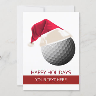 Julgolfkort Boll Santa Hat Greeting Cards Julkort