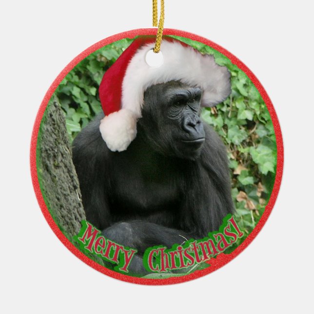 Julgorilla Julgransprydnad Keramik (Framsidan)
