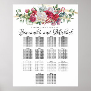 Julgrå 14-Bord-sätesdiagram Bröllop 14 Poster