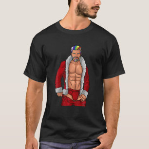 Julgrå Jultomten HBT TQ Rainbow Funny Julafton T Shirt