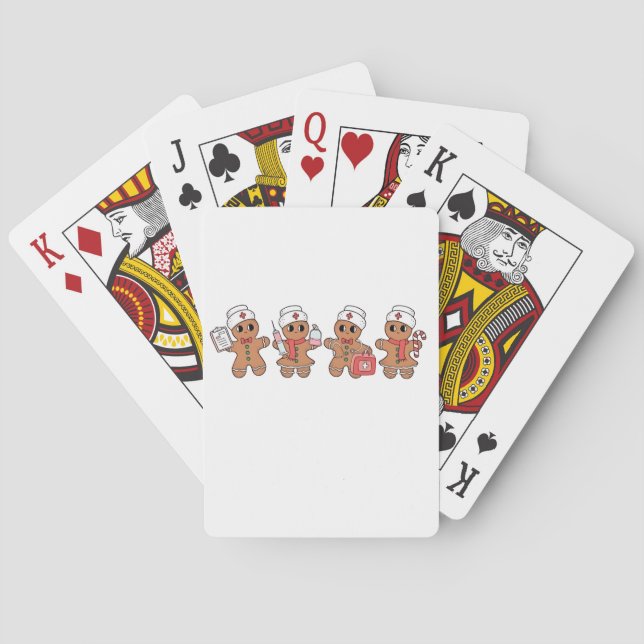 Julgrå Santa Gingerbrows Nursing Squad Casinokort (Baksidan)