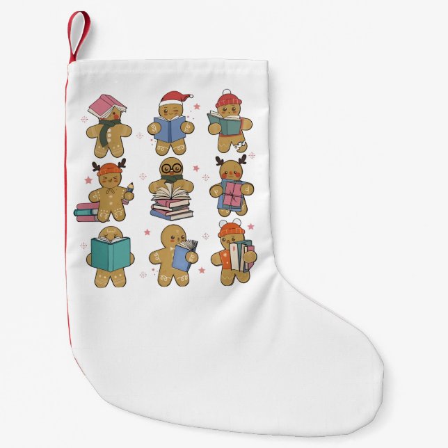 Julgrå Santa Gingerbrows Nursing Squad Liten Julstrumpa (Framsidan)