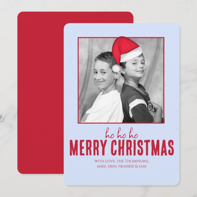 Julgrå Santa Hat (flyttbar), viskare Roligt Inbjudningar (Fram/baksida)