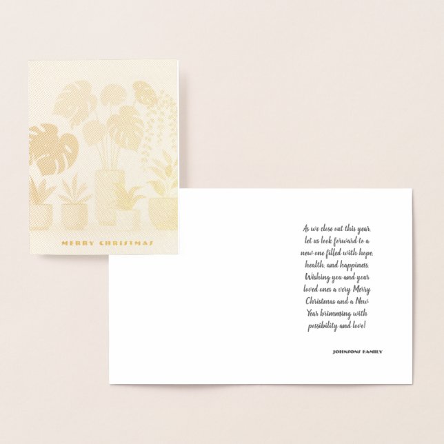 Julgrädda Gröntar - krukväxter Folierat Kort (Display)