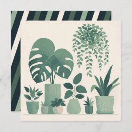 Julgrädda Gröntar - krukväxter Julkort