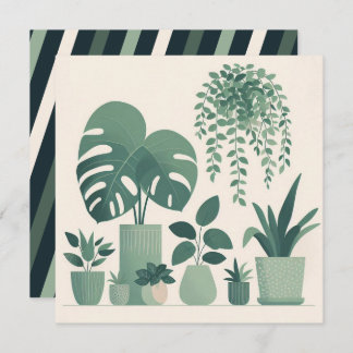 Julgrädda Gröntar - krukväxter Julkort