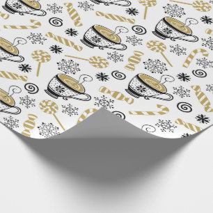 Julgräddbläckfisk, svart, Guld, Kopp Presentpapper