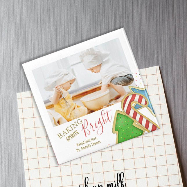 Julgrädddisken Helgdag Whimsique Cookie Cutout Magnet (Christmas cute photo magnet with photo template. )