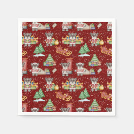 Julgräddmatta Festiva djur Björn Pappersservett