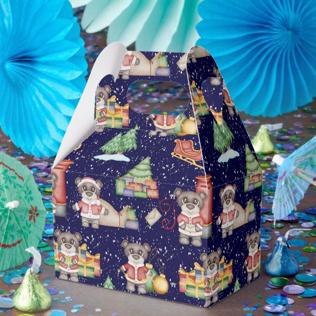 Julgräddmatta Festiva djur Björn Presentaskar (Part)