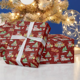 Julgräddmatta Festiva djur Björn Presentpapper