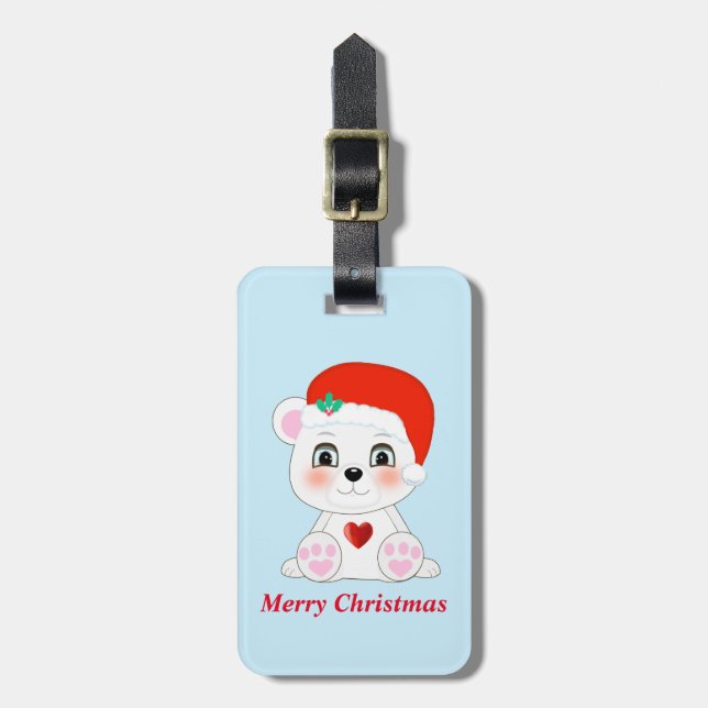 Julgräddningen Bläck på ljusblå Polar Bagagebricka (Vertikal Framsida)
