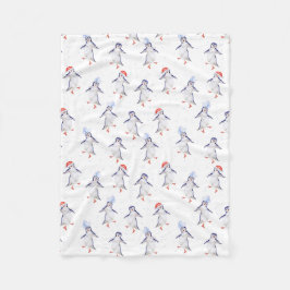 Julgräddningen Dancing Penguins Fleecefilt