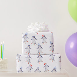 Julgräddningen Dancing Penguins Mönster Presentpapper