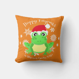 Julgräddningen Frog Santa Hat Novelty Orange Kudde