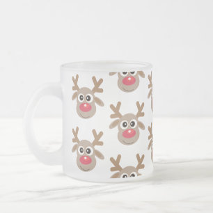 Julgräddningen Reindeer Tecknad Mönster Frostad Glasmugg