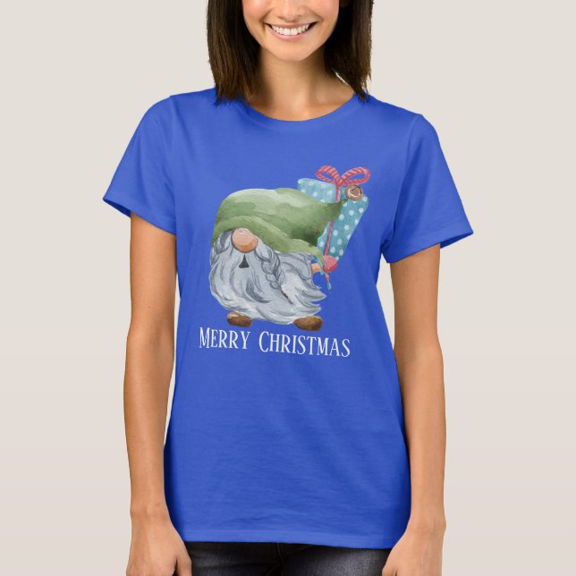 Julgräddnom med festlig vattenfärg t shirt (Framsida)