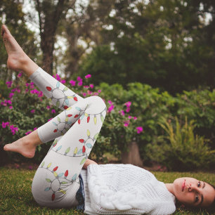 Julgräddvit Visiskt enkelt String Ljus Leggings