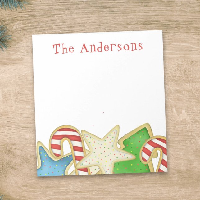 Julgräddvit Whimsical Helgdag Cookies Roligt Anteckningsblock (Skapare uppladdad)