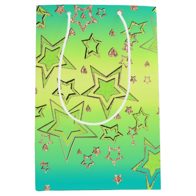 Julgradient glitter shine-konetti-stjärnor fu (Framsidan)