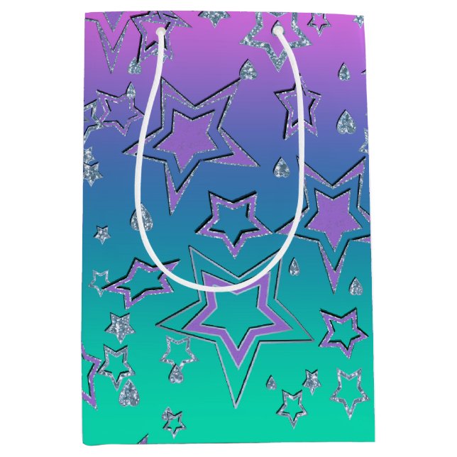 Julgradient glitter shine-konetti-stjärnor fu (Framsidan)