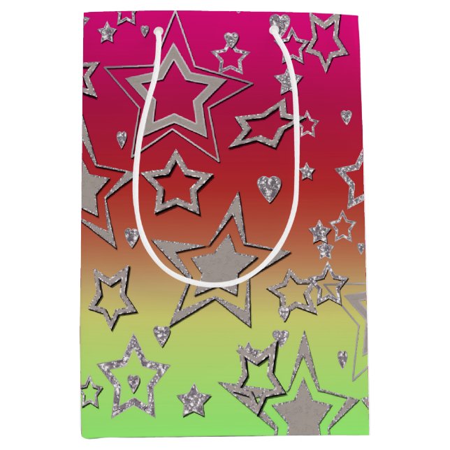 Julgradient glitter shine-konetti-stjärnor fu (Framsidan)