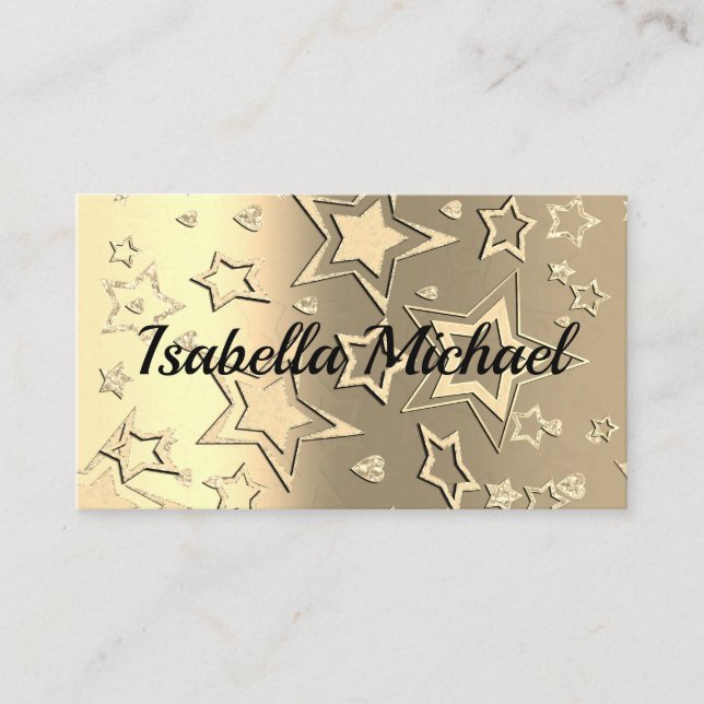 Julgradient glitter shine-konetti-stjärnor fu visitkort (Framsida)