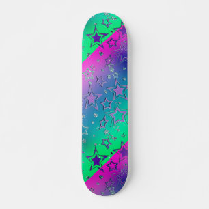 Julgradienten glitter Shine konetti-stjärnor Mini Skateboard Bräda 18,5 Cm