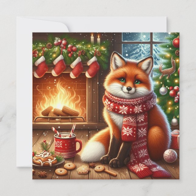 Julgråfox Julkort (Framsida)