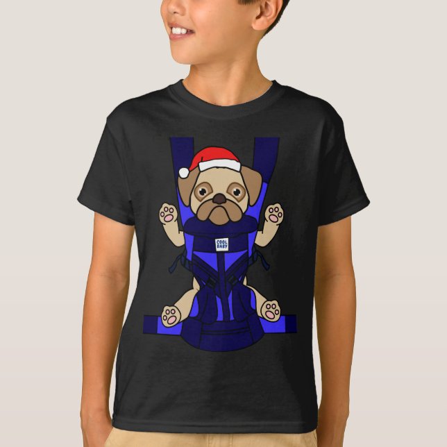 Julgraggen i Santa Baby Pug Funny Cute Hund Pappa  T Shirt (Framsida)