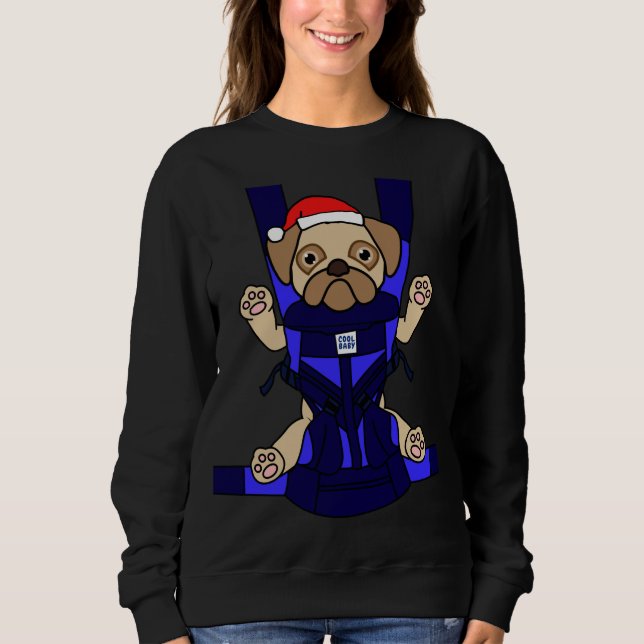 Julgraggen i Santa Baby Pug Funny Cute Hund Pappa  T Shirt (Framsida)