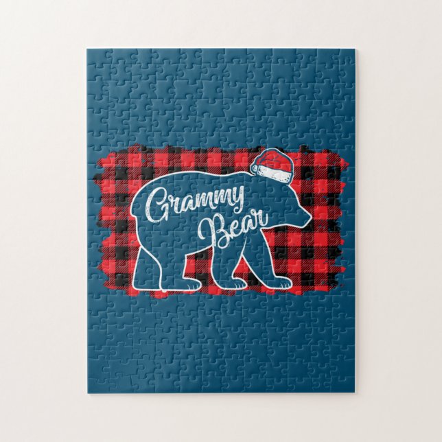 Julgrammy Bear jul Red Play Buffalo Pussel (Vertikal)
