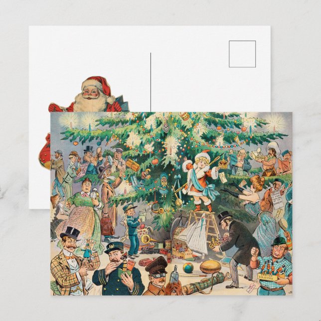 Julgran (1902) helg vykort (Fram/baksida)