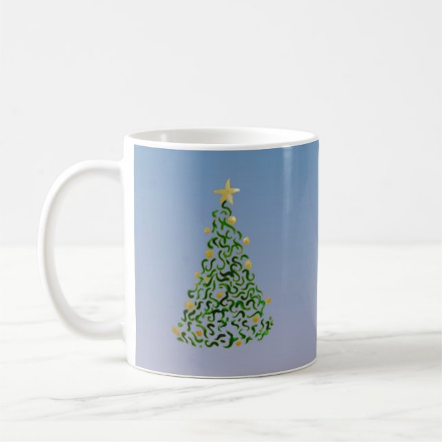 Julgran Abstrakt Design Kaffemugg (Vänster)