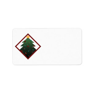 Julgran Adressetikett