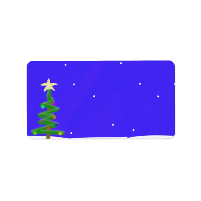 Julgran-adressetikett Adressetikett (Framsidan)