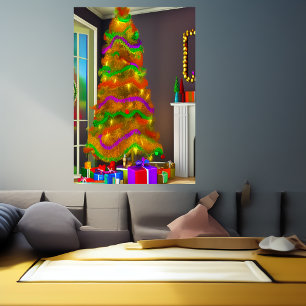 Julgran AI Art Poster