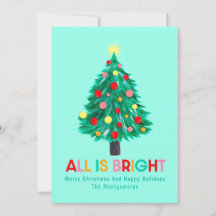 Julgran "All Is Bright" Anpassad färgglad
