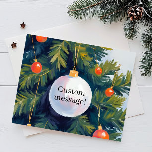 Julgran Anpassad Meddelande Ornament Vattenfärg