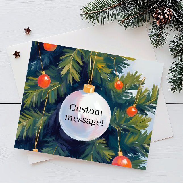 Julgran Anpassad Meddelande Ornament Vattenfärg (Skapare uppladdad)