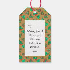 Julgran | Anpassningsbar Guld Presentetikett