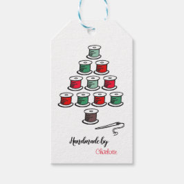 Julgran av trådrulle Handgjord av Presentetikett