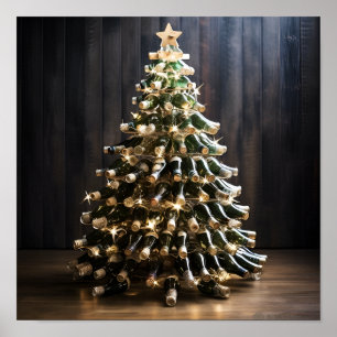 Julgran av vin flaskor poster