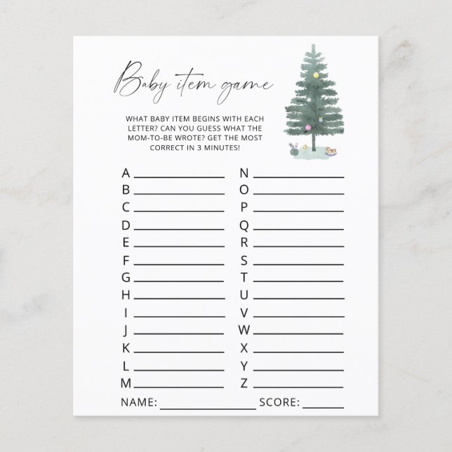 Julgran - Baby artikelspel (Framsida)