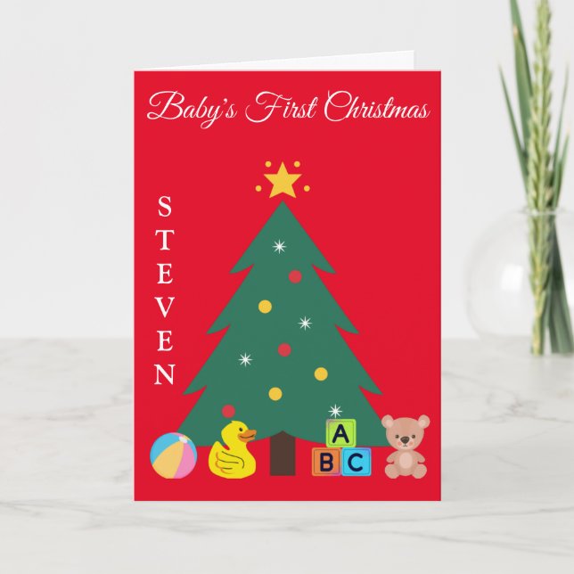 JULGRAN BABY EKFIRST CHRISTMAS ANPASSNINGSBAR HELGKORT (Framsida)