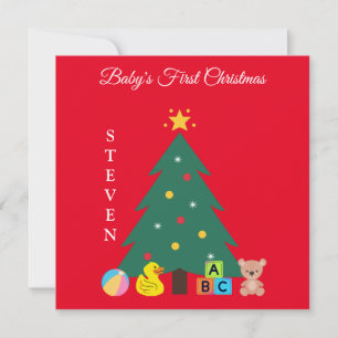 JULGRAN BABY EKFIRST CHRISTMAS ANPASSNINGSBAR HOLI JULKORT