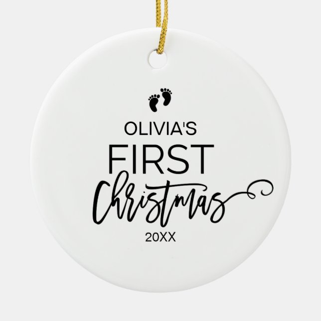 Julgran Baby: Första julen Helgdag Julgransprydnad Keramik (Framsidan)