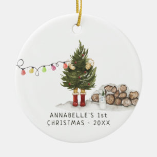 Julgran Baby första julprydnaden Julgransprydnad Keramik